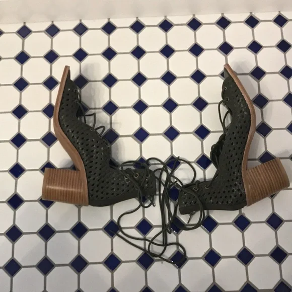 New Free People Lahaina Woven Heels Green 9 - Picture 9 of 16